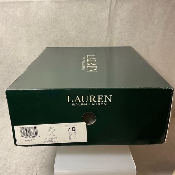 Ralph Lauren Laletta Black Leather Italian High Heel Ankle Booties- Brand New - Picture 9 of 10